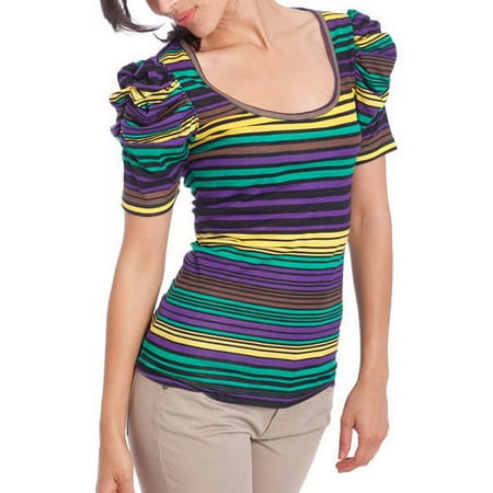 Susie Rose - Juniors Plus Ruched Sleeve Top