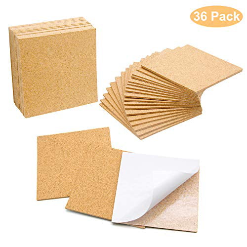 10~100X Self-Adhesive Cork 4 Inches Cork Backing Sheets Cork Tiles Coasters US 