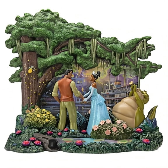The Hamilton Collection The Princess and the Frog 15th Anniversary Sculpture Artwork Display Collectible Handcrafted with Glow-in-the-Dark Accents by Thomas Kinkade 13.25-inches