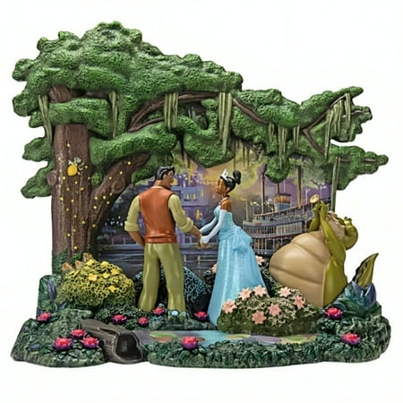 The Hamilton Collection The Princess and the Frog 15th Anniversary Sculpture Artwork Display Collectible Handcrafted with Glow-in-the-Dark Accents by Thomas Kinkade 13.25-inches