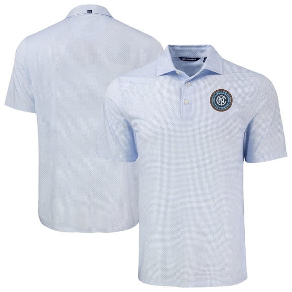 Men's Cutter & Buck Powder Blue New York City FC Pike Eco Diamond Dot Print Recycled Polo