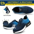 thumbnail image 4 of XQJ Steel Toe Shoes for Men Women Anti-Puncture Slip Resistant Work Shoes Lightweight Safety Shoes Blue Size 10, 4 of 8
