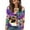 Black #062, variant on Mardi Gras Shirts Women Plus Size Holiday Long Sleeve Tunic Tops Funny Carnival Mask Graphic T-Shirts Loose Round Neck Blouses Party Pullover Dark Purple 2XL