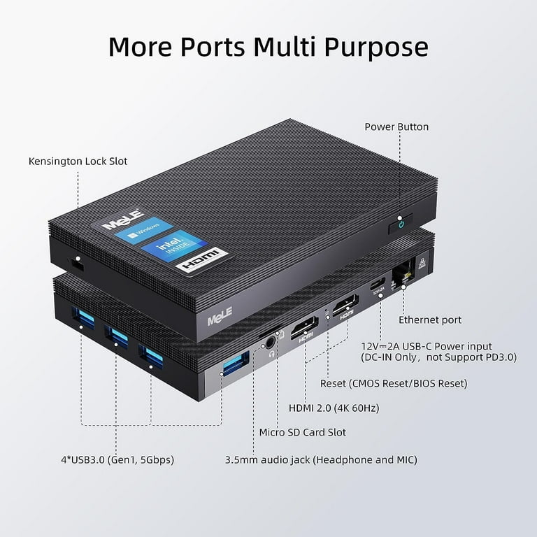 MeLE Quieter2Q Mini PC, Intel J4125, 8GB, 256GB, 4K UHD MeLE Quieter2Q Mini PC, Intel J4125, 8GB, 256GB, 4K UHD