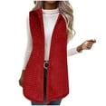 thumbnail image 3 of LWITHSZG Womens Fleece Vest Trendy Solid Fuzzy Open Front Cardigan Sweaters Soft Comfy Warm Casual Outerwear Fall Winter Sleeveless Jacket Size XXL, 3 of 9