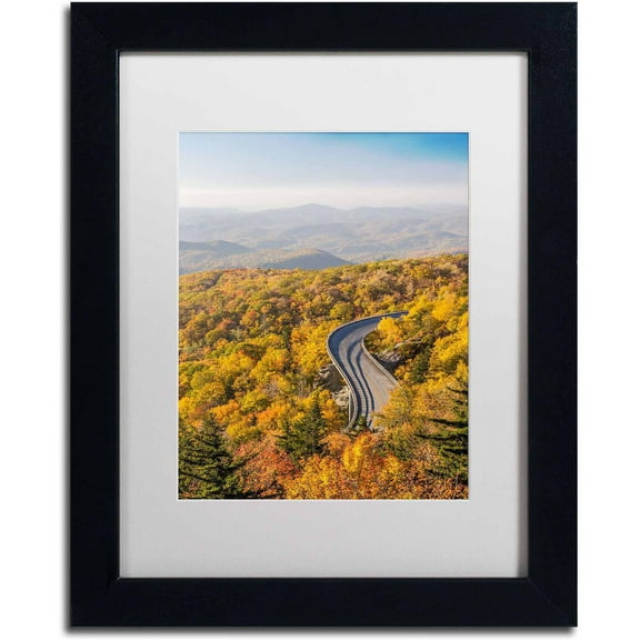 Trademark Fine Art "Blue Ridge Parkway" Canvas Art by Pierre Leclerc, White Matte/Black Frame