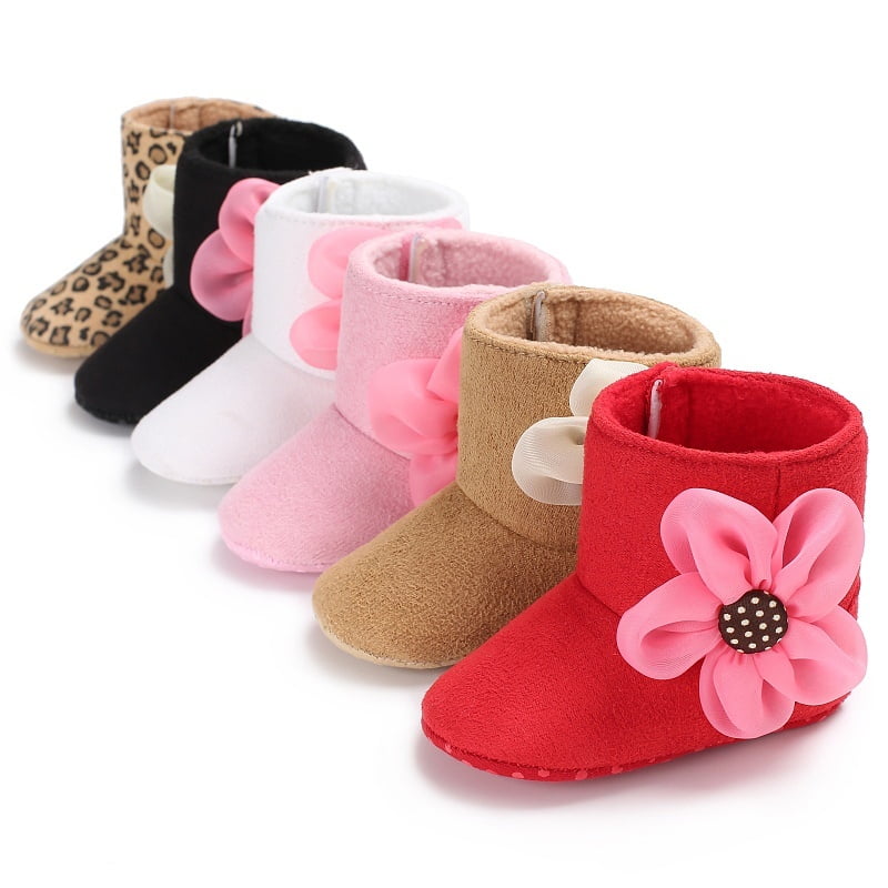 Cute Cozy Fleece Warm Winter Infant Prewalker Snow Boots Crib Shoes Voberry@ Newborn Baby Booties