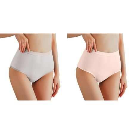 (2-Pack) Kcodviy Women s High Waist Underpants Bikini Underwear Women Seamless Cotton Abdomen Suppressing Lifting Silk Thong Plus Size Body Shaping Large Size Middle and Elderly   Underpants
