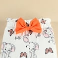 thumbnail image 5 of Toddler Kids Outfit Sets Headband Elephant Print Bodysuit And Bow Pants Set Kids Boys Girls Trendy Comfortable Outfits Sets，3Piece，9 -12 Months, 5 of 8