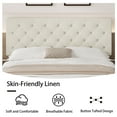 thumbnail image 5 of 4 EVER WINNER Queen Size Upholstered Platform Bed Frame with Headboard, Cream, 5 of 7