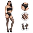 thumbnail image 5 of Lot de 2 Collants Résille pour Femmes, Pantyhose à Bretelles, Bas Cuisses, 5 of 5