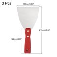 thumbnail image 2 of Uxcell 4" Cuchillo de masilla de acero al carbono con mango de madera para paneles de yeso Paquete de 3, 2 of 7