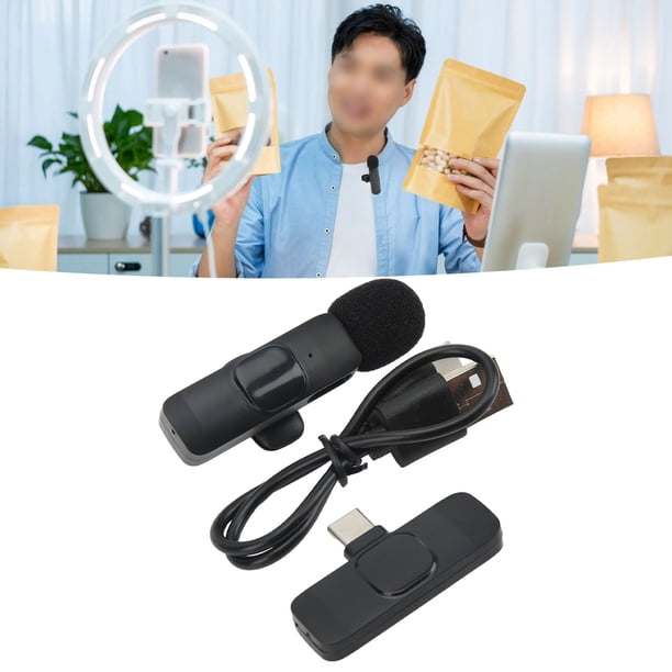 Micrófono Wireless Lavalier, Clip de Solapa Micrófono Sound Clear Emparejamiento Auticú Respuesta RÁPIDA PARA TABLETAS PARA TELEFONOS MÓVILES PARA COMPUTADORAS