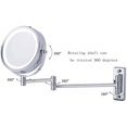 thumbnail image 2 of Mirrors Bathroom Vanity Mirrors Makeup Mirrors Lighted Magnifying Wall Mount LED Lighted Makeup Mirror 5X Magnifying Cosmetic Mirror 360° Swivel Extendable Two Sided Vanity Mirror for Bathro, 2 of 6