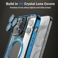 thumbnail image 6 of Magnetic Clear for iPhone 15 Pro Max Case [Compatible with MagSafe] [Full Camera Lens Protection] Luxury Plating Women Girls Men Cover Shockproof Phone Case for iPhone 15 Pro Max Blue, 6 of 14