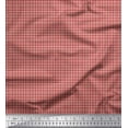thumbnail image 1 of Soimoi Orange Poly Georgette Fabric Plaid Check Printed Fabric 1 Yard 52 Inch Wide, 1 of 3