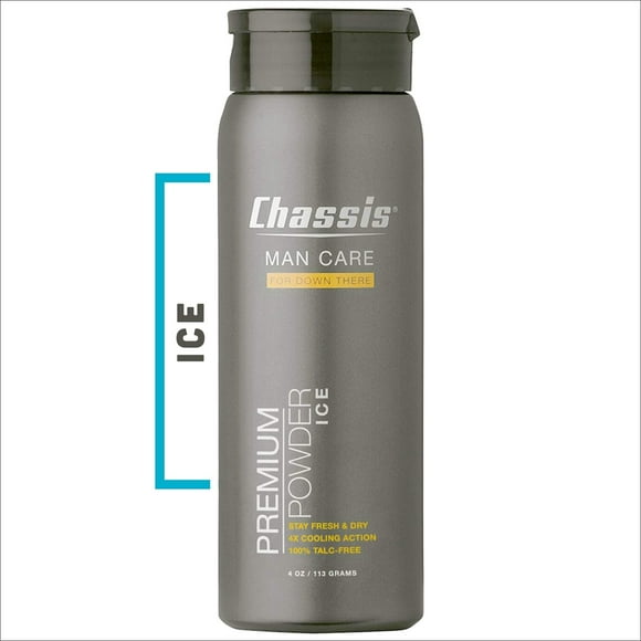 Chassis Premium Poudre Corporelle Glacée pour Hommes - avec Sensation de Fraîcheur Supplémentaire et Parfum Frais