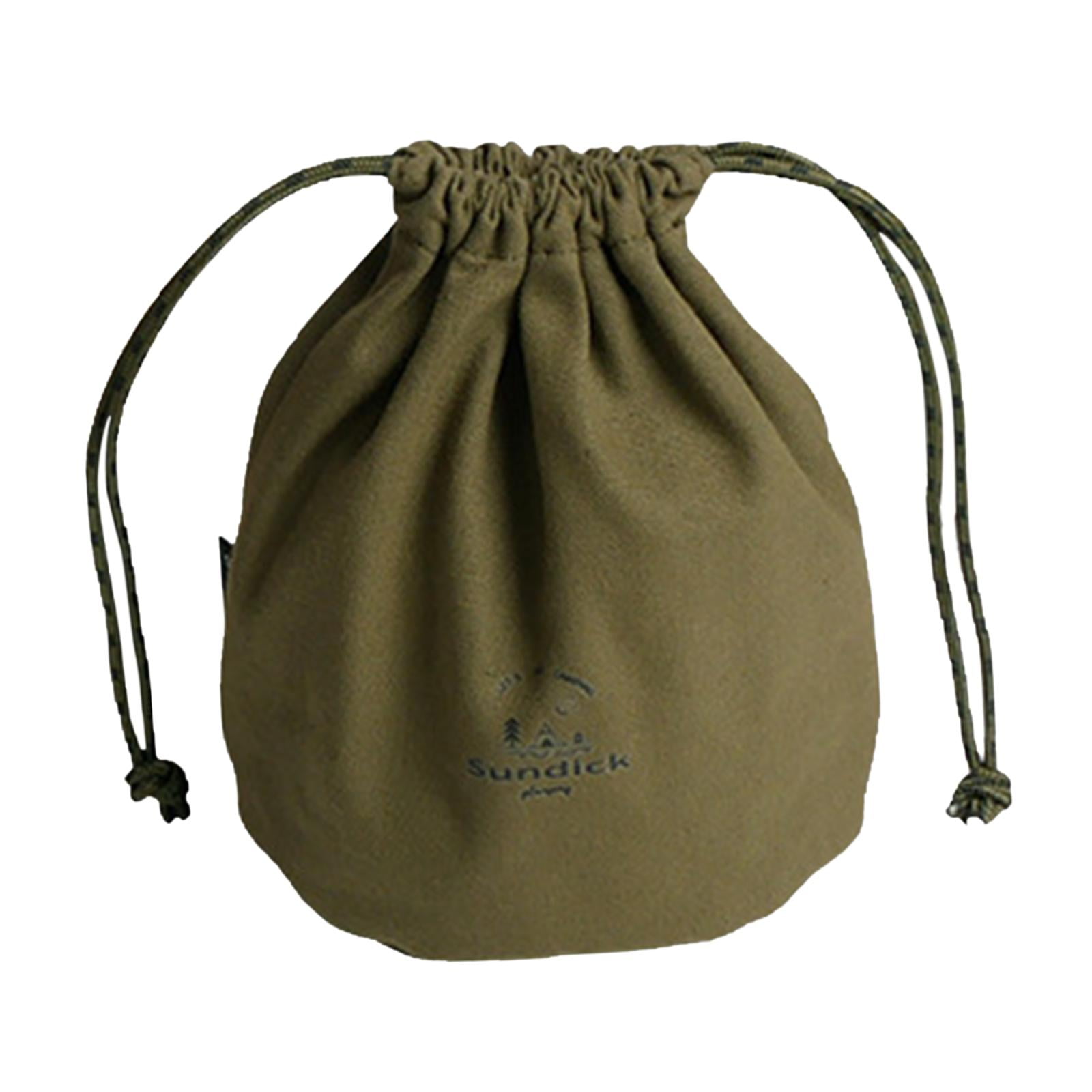 Canvas Drawstring Bag Durable Lightweight Cooking Utensils Organizer. Portable Camping Pouch Bags for Outdoor Road Trips Travel Large Women s Size