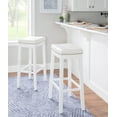 thumbnail image 4 of Linon Claridge Backless Bar Stool White Faux Leather Seat Wood Frame in White, 4 of 13