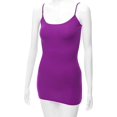 thumbnail image 3 of RT1002 Ladies Adjustable Spaghetti Strap Basic Long Cami Tank Top Purple M, 3 of 5