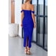 thumbnail image 2 of Vestido PRETTYGARDEN para mujer, verano 2025, con hombros descubiertos, azul, 2 of 9