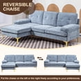thumbnail image 3 of 84.6'' Convertible Sectional Sofa, Modern L Shaped Couch with Reversible Chaise, 3-Seat Comfy Sectional Couches for Living Room, Upholstered Chenille Deep Seat Sofa with Fluffy Armrests for Bedroom, 3 of 7