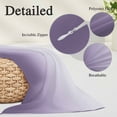 thumbnail image 6 of Purple Ombre King Size Pillow Cover, Pillowcase Protectors with Zipper, Breathable Decorative Throw Pillow Case Cover, White Gradient Modern Abstract Art Pillow Shams for Couch Sofa 20x36Inch, 6 of 8