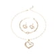 thumbnail image 2 of Juego de joyería de aretes y pulsera de colgante en forma de corazón dorado, 2 of 9