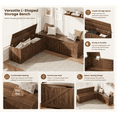 thumbnail image 3 of Doyolan L-Shaped Storage Bench with Hidden Storage, Farmhouse Corner Bench Seat,Wooden Storage Chest Cabinet, Entryway Bench for Living Room, Bedroom, Mudroom - Walnut, 3 of 9
