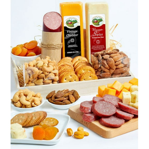 From You Flowers - Cheese, Sausage, Crackers, & Nuts Tray for Birthday, Anniversary, Get Well, Congratulations, Thank You, All Occasions