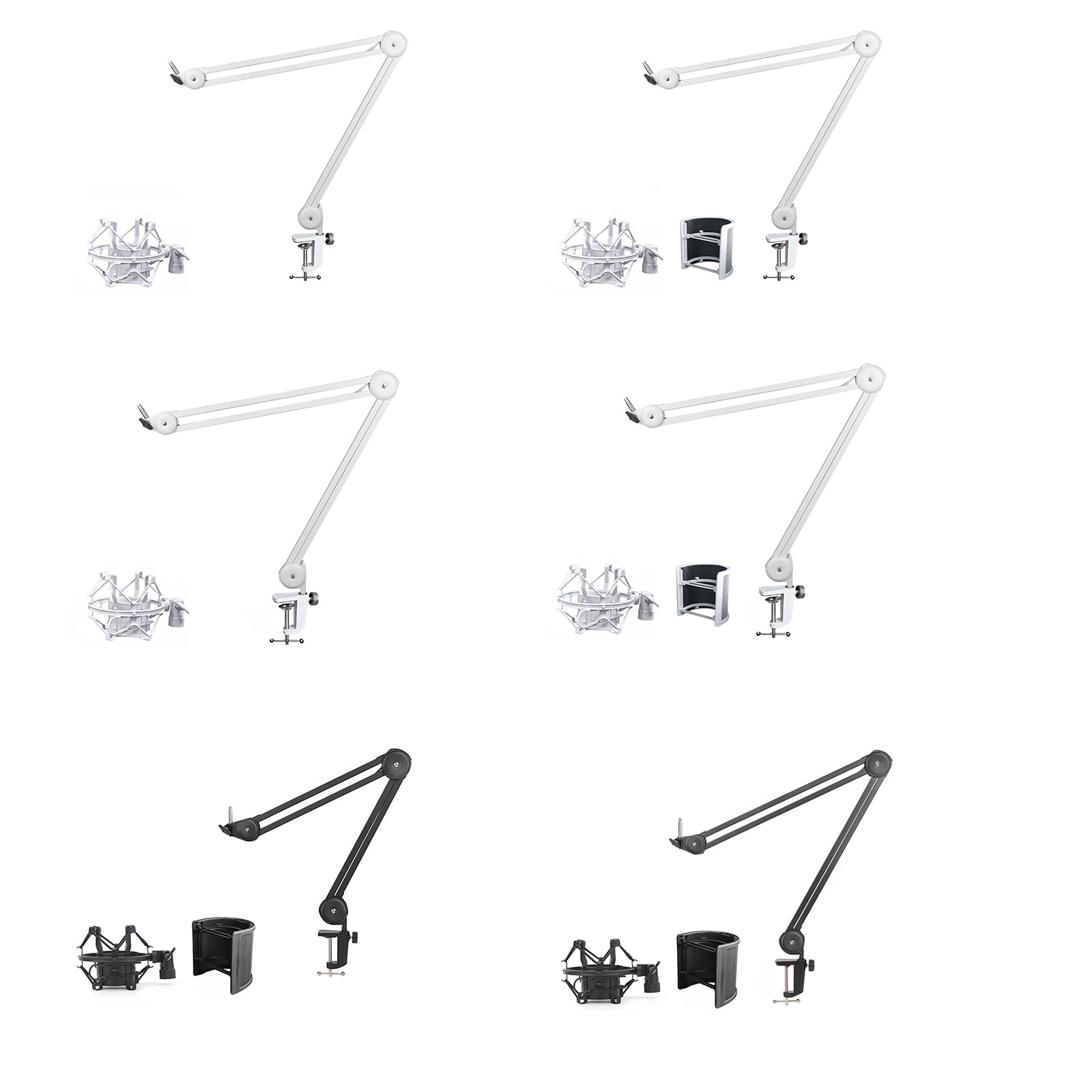 Foldable Mic Boom All Metal Microphone Arm Stand Holder with/without Shockproof Mount for Podcasters and Streamers