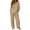 Khaki, variant on Lounge Sets for Women Women's 2 Piece Linen Sets Summer Two Piece Outfits 3/4 Sleeve Tops Casual Dress Lounge Capris Pants Set Travel Outfits QURATI L