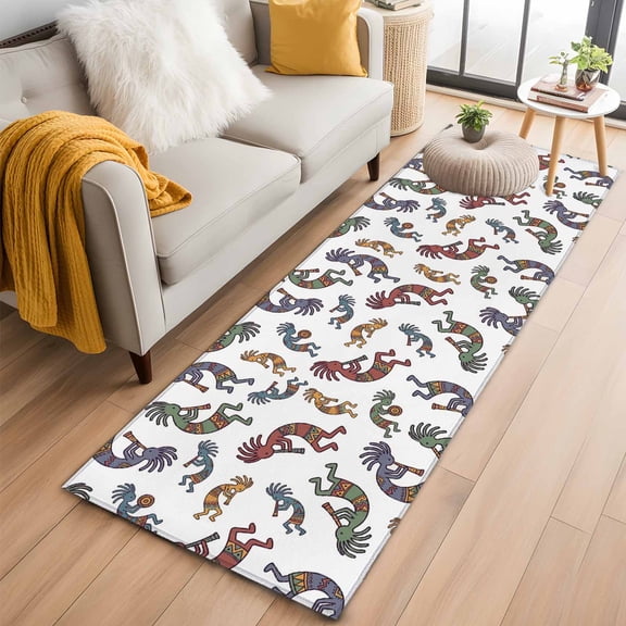 Boho Western Colorful 2'x6' Runner Rugs for Hallway Kitchen Bedside Non Slip Washable, Vintage Abstract Art Ethnic Tribe Entryway Rug Runners with Rubber Backing, Long Carpet Runner for Laundry Room