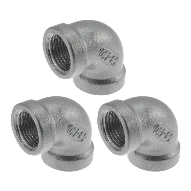 Conectores de codo hembra de acero inoxidable 304 de 3/8" BSPT 90 grados Unique Bargains 3 Pcs