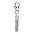 thumbnail image 2 of Amore La Vita  Sterling Silver Rhodium-plated Polished 3-D Enameled Passport Charm with Fancy Lobster Clasp, 2 of 3
