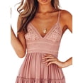 thumbnail image 3 of DYMADE Women Plus Size Sexy Lace Suspender Patchwork Backless Bow Princess A-line Dress, 3 of 4