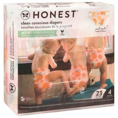 UPC: 0810425031042 | Honest 23-Pack Size 4 Diapers in Rose Blossom Pattern