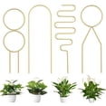 thumbnail image 1 of 4 piezas de enrejado de plantas de hierro para plantas en macetas de interior Mini soportes dorados para plantas trepadoras de interior a prueba de herrumbre para plantas de interior estaca de soporte, 1 of 11