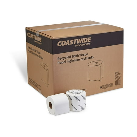 Coastwide Professional Recycled Two Ply Standard Septic Safe Toilet Paper  White - 80 per Case