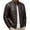 Coffee, variant on Miqool Mens Vintage PU Leather Biker Jacket Zip Front Casual Fall Winter Long Sleeve Stand Collar Motorcycle Outerwear with Multiple Pockets