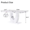thumbnail image 5 of Sumdeal Modern Marble Dining Table Set for 6, 7 Piece 63inch White Faux Marble Table and High Back Upholstered Chairs Set 6 for Kitchen, Living Room, Dining Room,White Table,White Chairs, 5 of 8