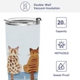 thumbnail image 4 of 20oz Stainless Steel Tumbler with Straw, Double Wall Insulated Travel Tumbler Four Cats, 4 of 8