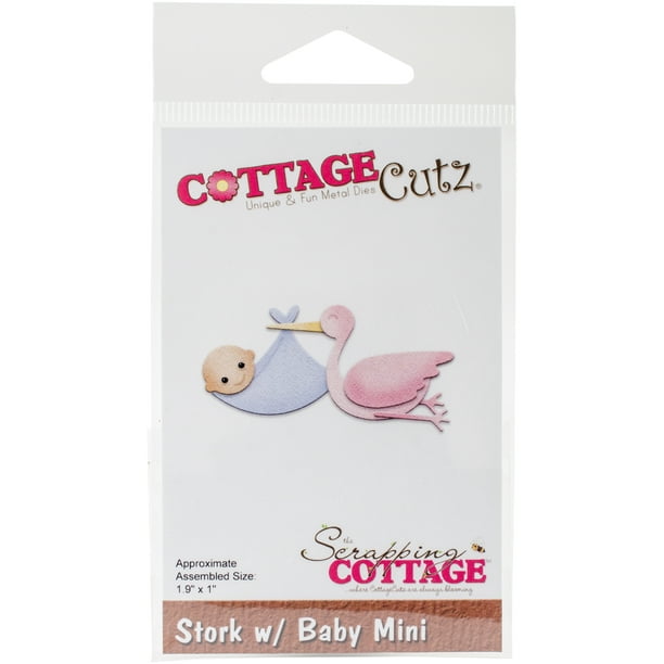 Cottagecutz Die-Stork W/Baby Mini 1.9"X1"