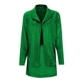 thumbnail image 5 of Arlun Womens 2 Piece Carnival Sequins Skirt Sets Lapel Collar Long Sleeves Lightweight Cardigan Blazer Jacket and Short Pencil Skirt Fashion Party Holiday Outfits Green S, 5 of 8