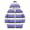 thumbnail image 4 of SELONE Boys Hooded Sweatshirt Jacket with Pockets Hooded Fleece Lightweight Zipper Striped Long Sleeve Fall Winter Coats Purple 4-5Years, 4 of 5