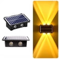 thumbnail image 2 of AuroraX Solar Powered Wall Light Outdoor Solar Lights for Yard Decorative Color Changing Double Head Dusk to Dawn Waterproof Outdoor Wall Lighting Gold, 2 of 6