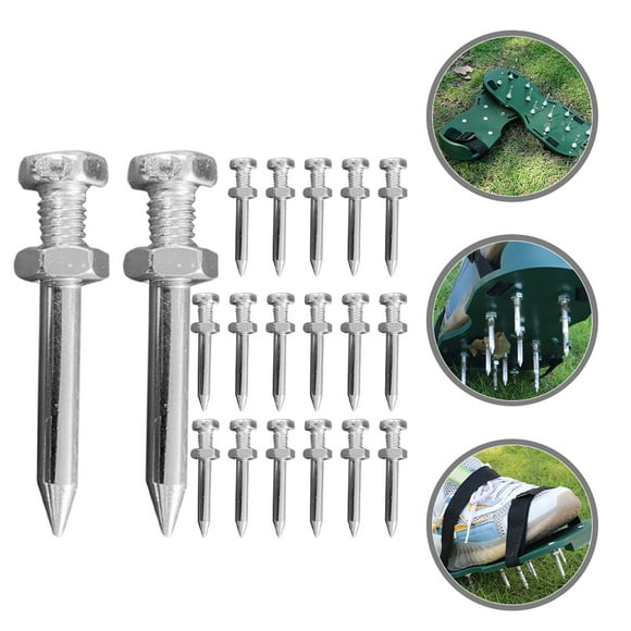 OULII 26Pack Aerate Lawn Tools Silver Aerators for Outdoor Work and Gardening