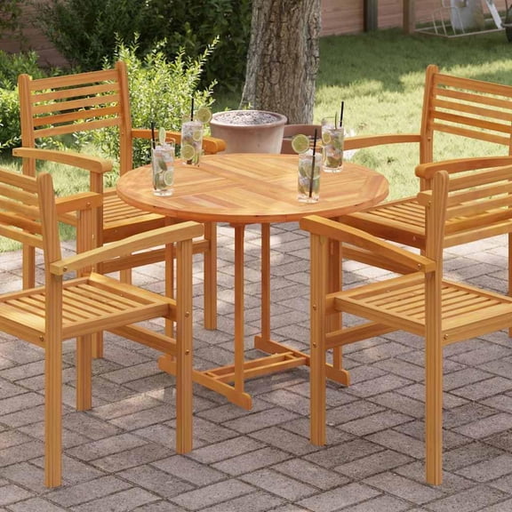 Solid Teak Wood Round Table Top 1 Inch Thick 31.5 Inch Diameter for Dining Garden Furniture