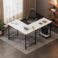 thumbnail image 1 of Escritorio para juegos YSSOA 50L con esquina reversible blanca, 1 of 7