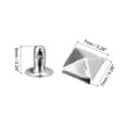 thumbnail image 2 of Unique Bargains 50 Ensembles Rivet Pointe 7mm Pyramide Rivet Rapide Clous Piques Carrées Ton Argent, 2 of 5